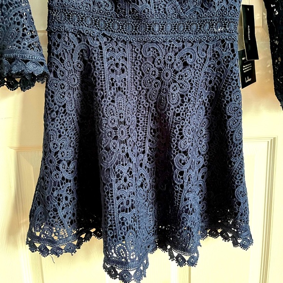 NWT ‼️Lulus Dark Navy Blue Lace Dress - Picture 4 of 4